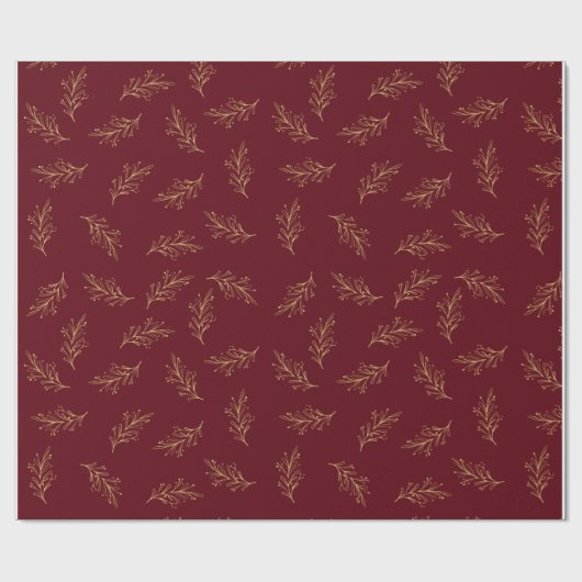 Red & Gold Pine Geschenkpapier (Flach)