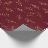 Red & Gold Pine Geschenkpapier (Ecke)