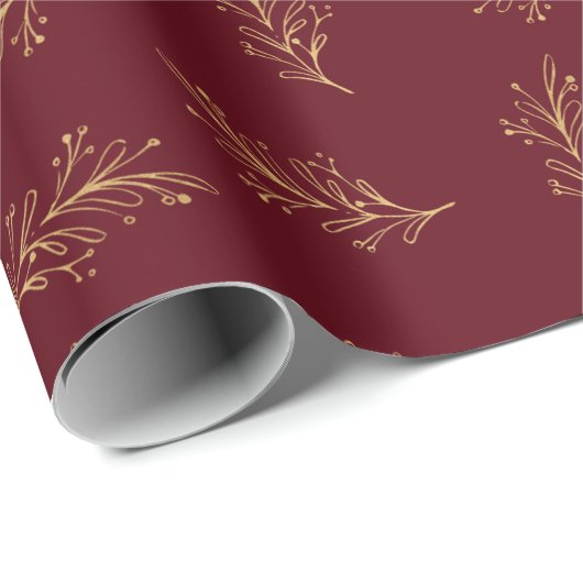 Red & Gold Pine Geschenkpapier (Rolleneckpunkt)