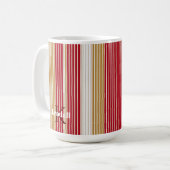 Red Gold Pinstripe Weihnachtsmuster#28 ID1009 Kaffeetasse (Vorderseite Links)