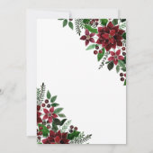 Red Gold Poinsettia Floral Corporate Weihnachten Einladung (Rückseite)
