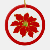 Red Gold Poinsettia Keramik Ornament (Vorne)