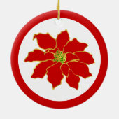 Red Gold Poinsettia Keramik Ornament (Hinten)