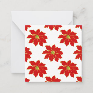Red Gold Poinsettia Muster Mitteilungskarte