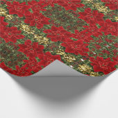 Red & Gold Poinsettia Musterpapier Geschenkpapier (Ecke)