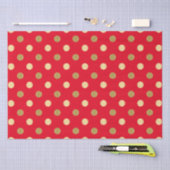 Red & Gold Polka Dots Nahtlos Seidenpapier (Handwerk)