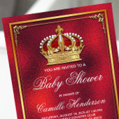 Red Gold Prince Baby Dusche Einladung