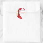 Red & Gold Quinceañera Custom Round Sticker (Tasche)