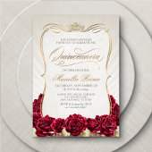 Red Gold Quinceañera Einladung