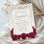 Red Gold Quinceañera Einladung