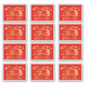 Red Gold Rabbit Chinesisches Neujahrsfest Aufkleber (Vorderseite)