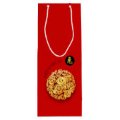 Red Gold Rabbit Papercut Chinesisches Neujahr 2023 Geschenktüte Für Weinflaschen (Rückseite)