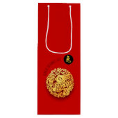 Red Gold Rabbit Papercut Chinesisches Neujahr 2023 Geschenktüte Für Weinflaschen (Vorderseite)