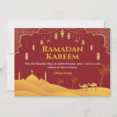 Red & Gold Ramadan Mubarak Grußkarte Feiertagskarte (Vorderseite)