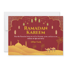 Red & Gold Ramadan Mubarak Grußkarte