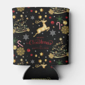 Red Gold Rentier Frohe Weihnachtsbaum Dosenkühler (Rückseite)