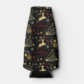 Red Gold Rentier Frohe Weihnachtsbaum Flaschenkühler (Vorderseite)