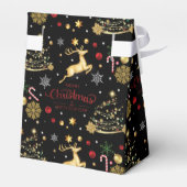 Red Gold Rentier Frohe Weihnachtsbaum Geschenkschachtel (Rückseite)