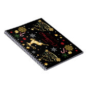 Red Gold Rentier Frohe Weihnachtsbaum Notizblock (Rechte Seite)