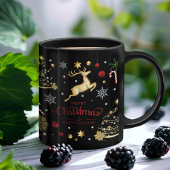 Red Gold Rentier Frohe Weihnachtsbaum Tasse