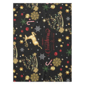 Red Gold Rentier Frohe Weihnachtsbaum Tischdecke (Vorderseite)