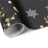 Red Gold Rentier Frohe Weihnachtsbaum Wrapping P Geschenkpapier (Rolleneckpunkt)