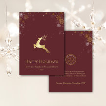 Red & Gold Rentier Happy Holiday Business-Logo
