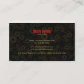 Red & Gold Retro Circle Random Muster Visitenkarte (Rückseite)