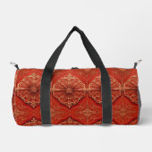 Red Gold Retro Muster Duffel Bag Duffle Bag (Vorderseite)