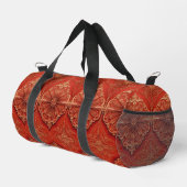 Red Gold Retro Muster Duffel Bag Duffle Bag (Rechte Ecke)