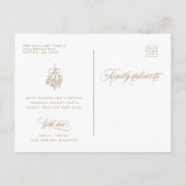 Red & Gold Romantic Frohe Weihnachts-Script-Urlaub Postkarte (Rückseite)