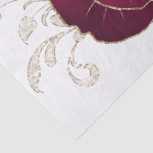 Red Gold Rose Floral Watercolor Decoupage Seidenpapier (Detail)