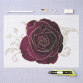 Red Gold Rose Floral Watercolor Decoupage Seidenpapier (Handwerk)