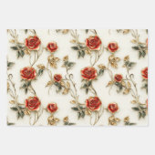 Red Gold Rose Vintag Geschenkpapier Set (Vorderseite 2)