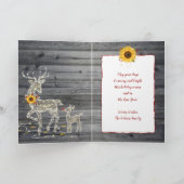 Red Gold Rustic Sonnenblumen Weihnachtsbaum Urlaub Karte (Innenseite)