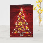 Red Gold Rustic Sonnenblumen Weihnachtsbaum Urlaub Karte (Gelbe Blume)