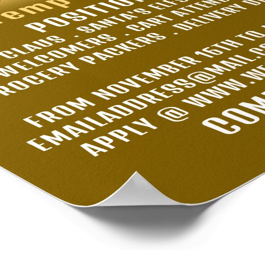 Red & Gold, saisonale Personalwerbung Poster (Ecke)