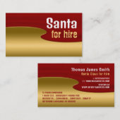 Red & Gold, Santa Claus Entertainer Visitenkarte (Vorne/Hinten)