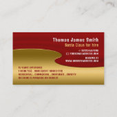 Red & Gold, Santa Claus Entertainer Visitenkarte (Rückseite)