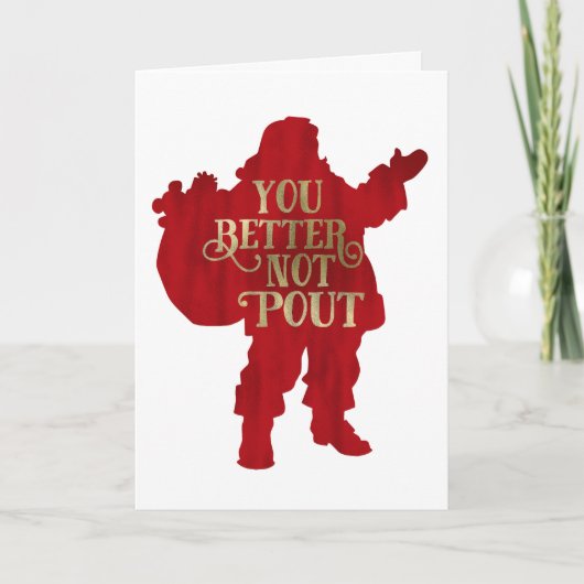 Red & Gold Santa Toy Tasche Sie besser nicht ausge Karte (Vorderseite)