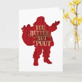 Red & Gold Santa Toy Tasche Sie besser nicht ausge Karte (Gelbe Blume)