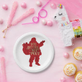Red & Gold Santa Toy Tasche Sie besser nicht ausge Pappteller (Party)