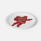 Red & Gold Santa Toy Tasche Sie besser nicht ausge Pappteller (Schrägansicht)