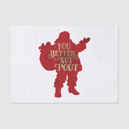 Red & Gold Santa Toy Tasche Sie besser nicht ausge Seidenpapier (Vorderseite)