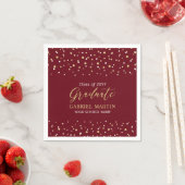 Red & Gold School Abschluss Zeremonie Party Serviette (Beispiel)