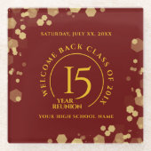 Red & Gold School College Class Glasuntersetzer (Vorderseite)