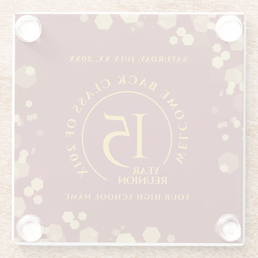 Red & Gold School College Class Glasuntersetzer (Rückseite)