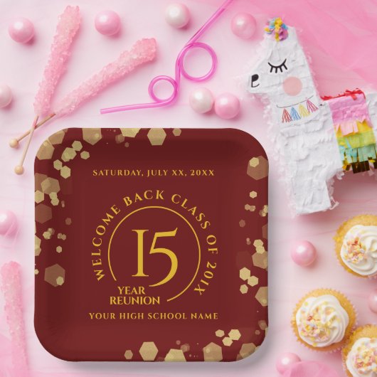 Red & Gold School College Class Pappteller (Party)