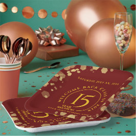 Red & Gold School College Class Pappteller