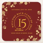 Red & Gold School College Class Rechteckiger Pappuntersetzer (Vorderseite)